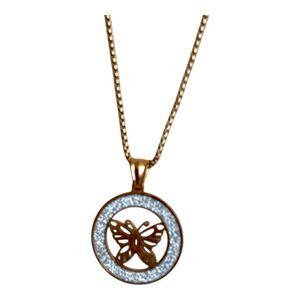 Butterfly Necklace Gold Tone